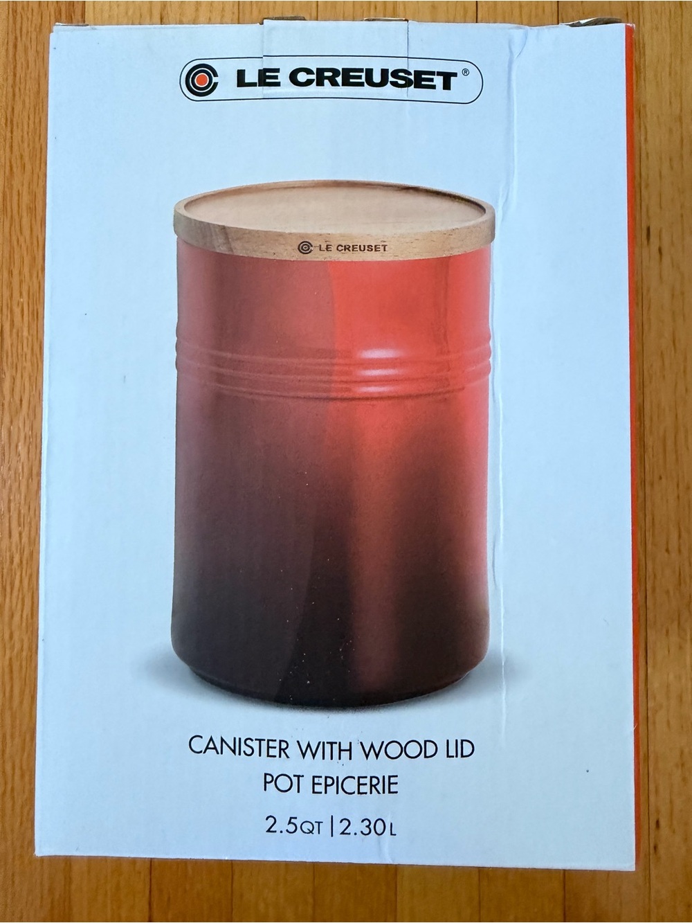 Le Creuset 2.5Q Stoneware Canister with Wood Lid - Marseille Blue - Picture 4 of 5
